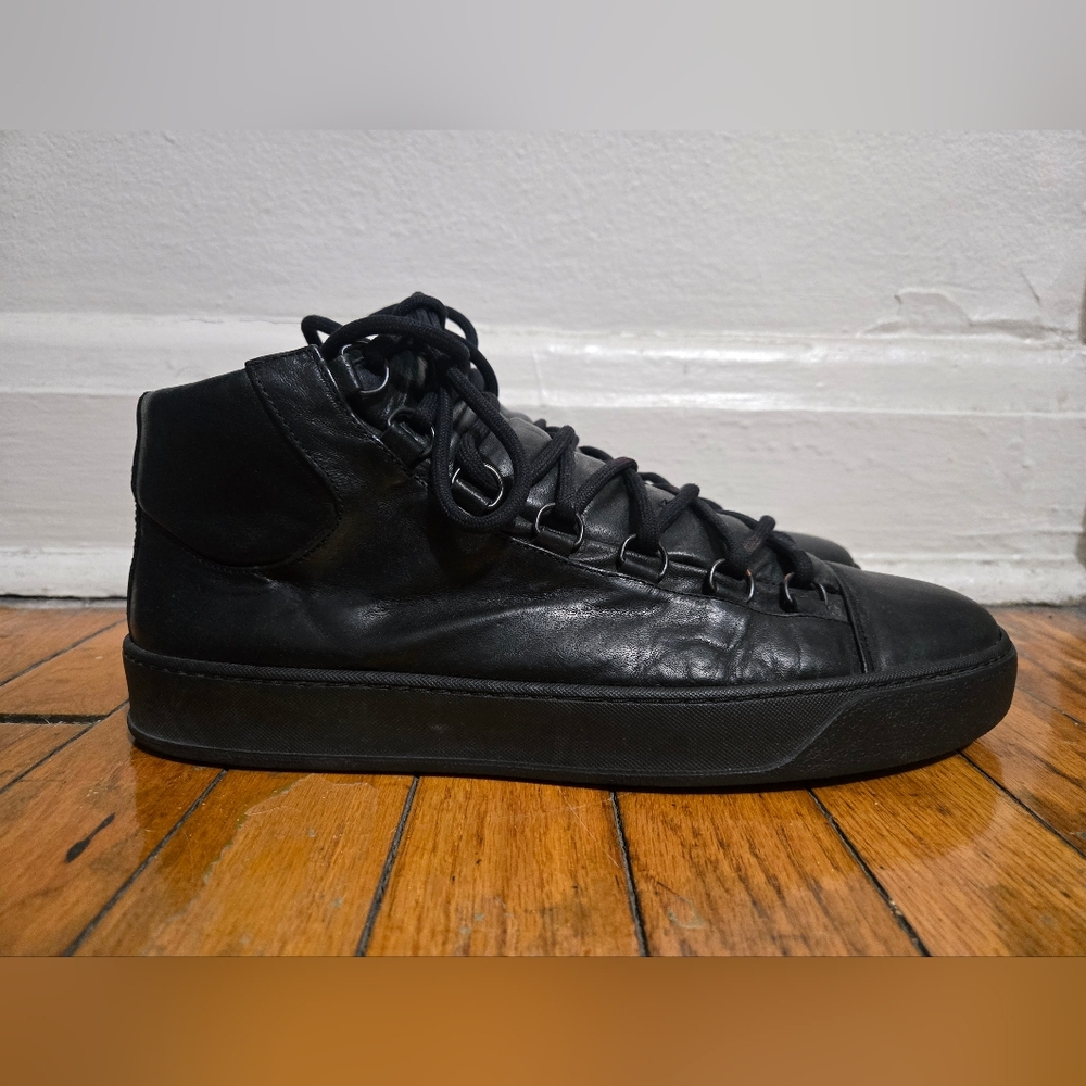The Last Conspiracy 10US/43EU Renato Black Leather Midtop Sneaker Shoe
